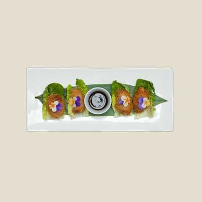 Tiger prawns in angel hair