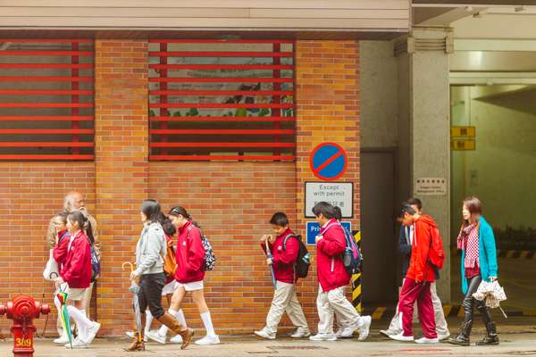 Students heading for lunch