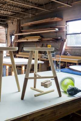 Projects under way at Fecht Designs include furniture and functional sculpture
