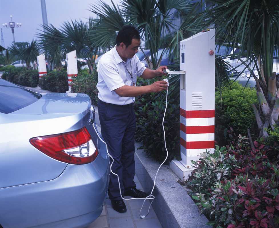 Charging up a car at BYD HQ, Shenzhen