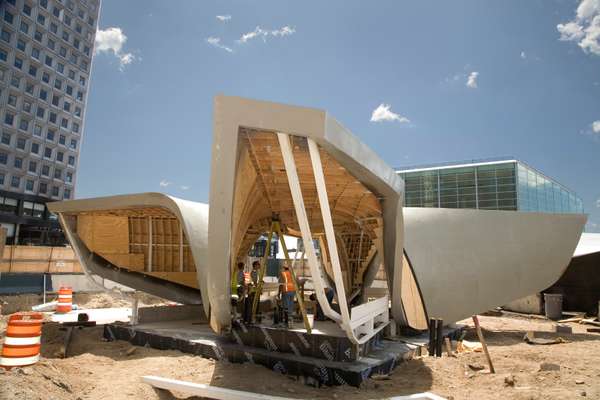 New Amsterdam Pavilion under construction in New York