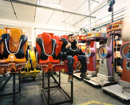 It's a tough job. A worker tries out the new Air Race seat