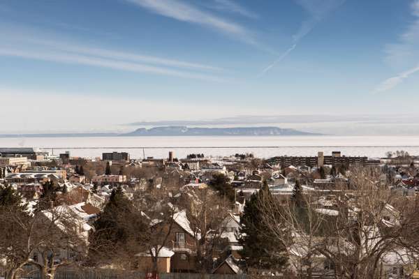 Across the water from Thunder Bay lies a land formation known asthe Sleeping Giant 