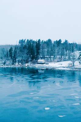 Water-side cabins outside Stockholm