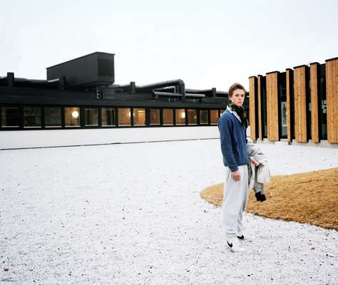 Edward Grey, 18, in ‘quiet garden’. He thinks the school seems more spacious 
