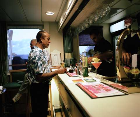 Cocktail time on board in the sun lounge