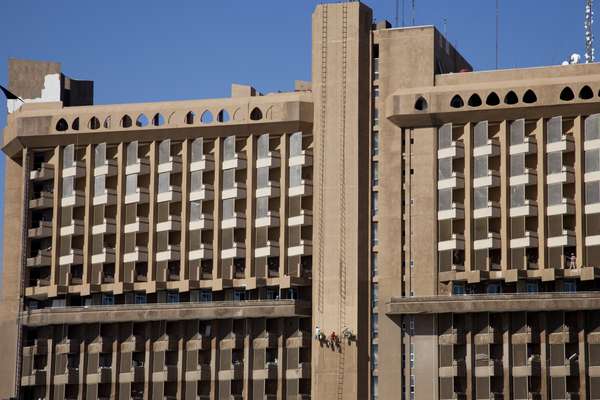 Workers at the Mansoor Media Hotel