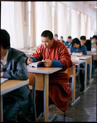 Monk in Ulan Bator’s central library