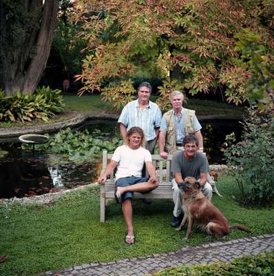 Brian and Mark Giraud with cousins Philip Whittall and Marten Steimbucher 