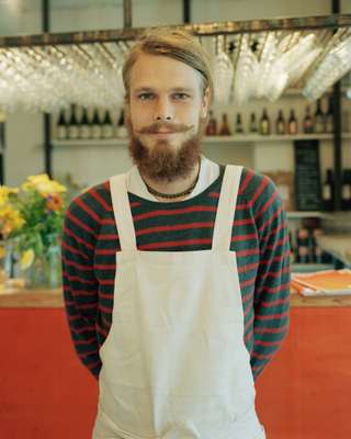 Petter Söderhäll, waiter at Leva café/restaurant