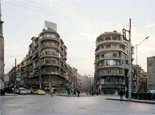 Modernist buildings in Mother Teresa Square, once a Christian cemetery