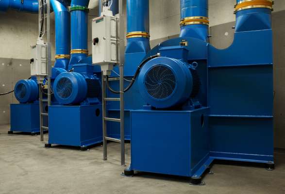 Turbines at the waste collection station