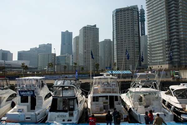 Boats lined up for inspection