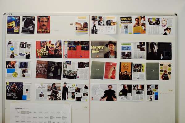 The design wall for Singapore Airlines' 'KrisWorld' magazine
