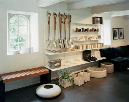 Stina Lindholm's designs and gardening tools at Skulpturfabriken