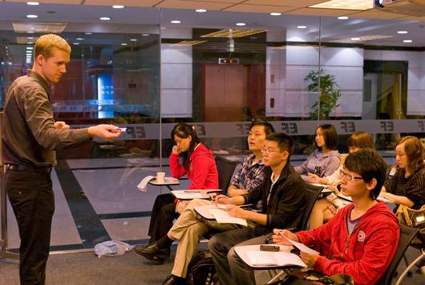 EF teacher and students in Shanghai