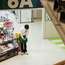 Staff greet customers as the store opens