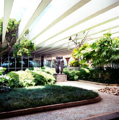 Garden by Burle Marx with bronze sculpture ‘Three Ladies’ (1939) by Lasar Segall