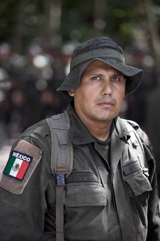 Ernesto Diaz, one of 25 Mexican policemen on the course