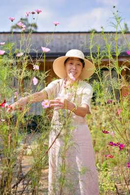 Keen gardener and resident Katsue Umeta