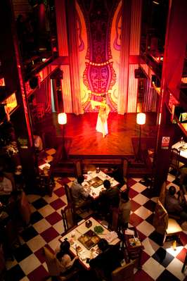 Dance performance at an upscale hotpot restaurant