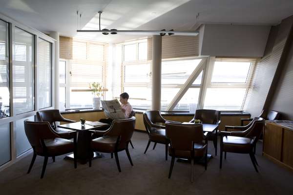 A patient in the Meoclinic lobby