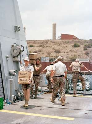 Absalon’s crew loads supplies