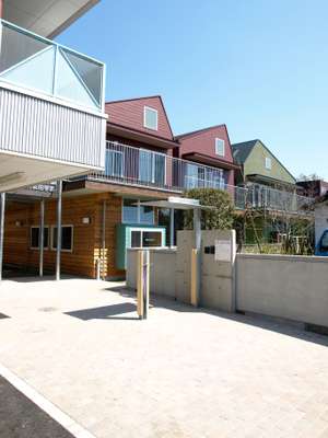 Furniture at both schools is small, encouraging children to wedge themselves in and feel secure