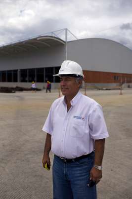 Entrepreneur Oscar Isaza on the site where new port facilities are being built