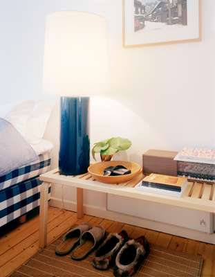 Hästens beds, Artek furniture and a bit of elk in the bedrooms