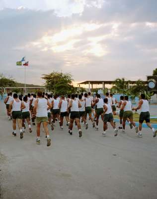 Troops from Brabat1 run around General Barcellar Base