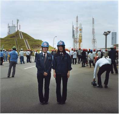 Guides at JAXA on the launch day