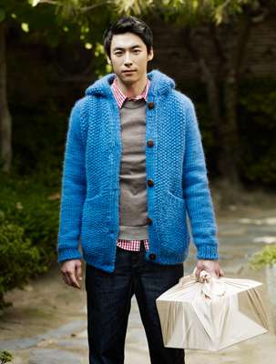 Cardigan by The Inoue Brothers, jumper by Dior Homme, shirt by J.Crew, jeans by Post O’alls