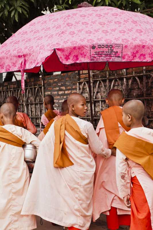 Buddhist nuns in Rangoon 