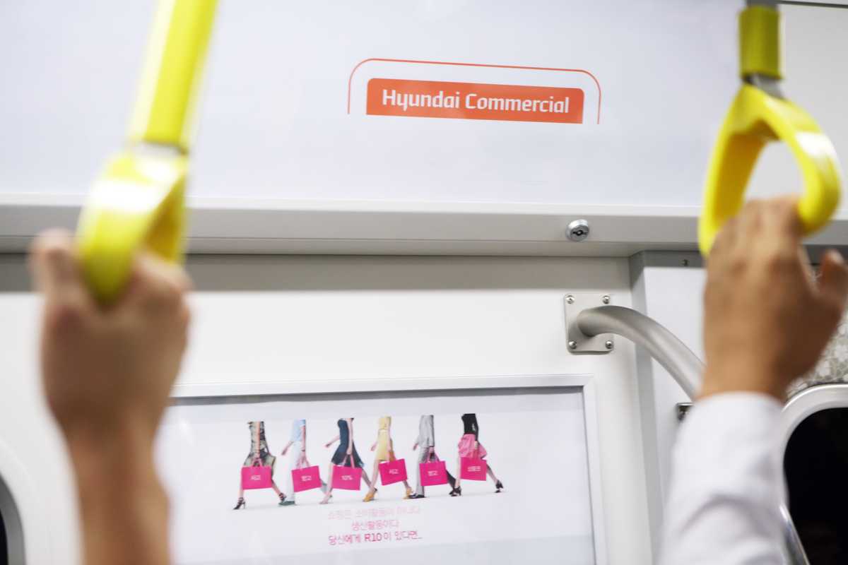 The company has signed a three-year deal to put ads on trains