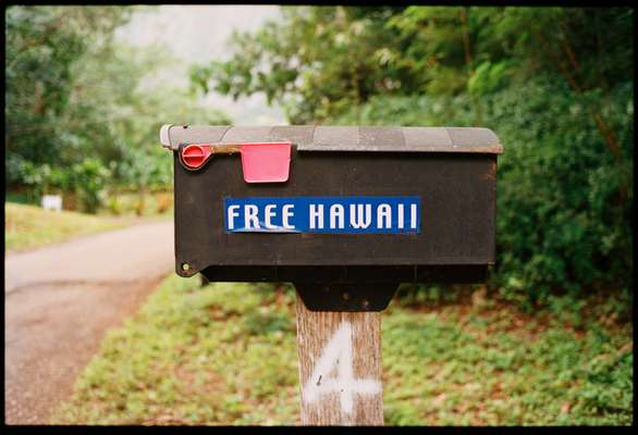 A mailbox in the autonomous village of Pu’uhonua O Waimanalo on O’ahu 