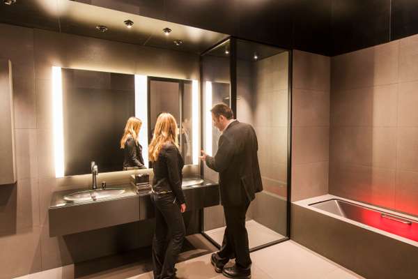 Bathroom interior by Roca x Armani