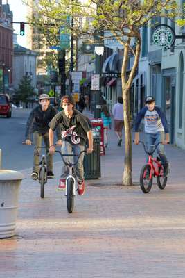 Cyclists on Congress Street