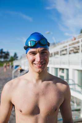 Jere Viljanen, one of the swimmers in the stadium