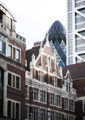 Liverpool Street with the Gherkin behind