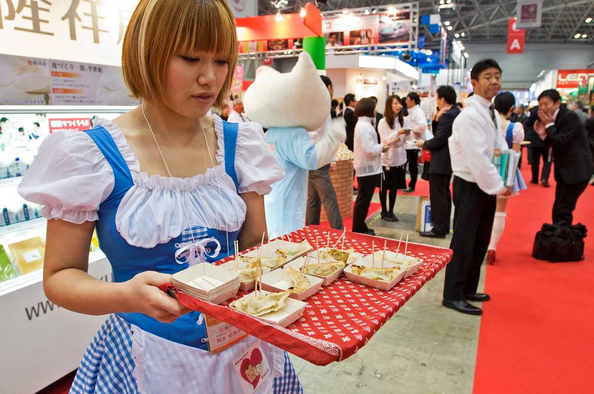 Food producers from every region of Japan hand out samples