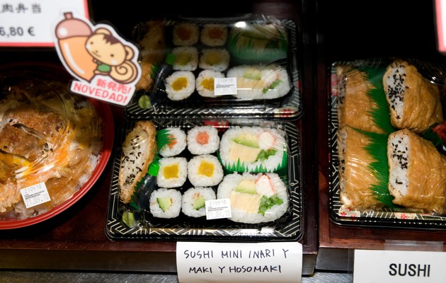 Sushi on display