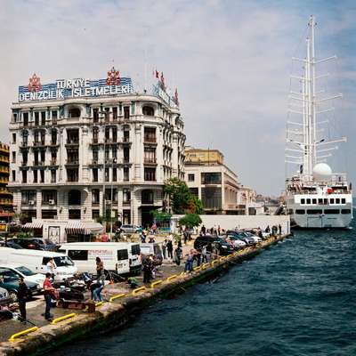 Fishing from the docks in Karakoy