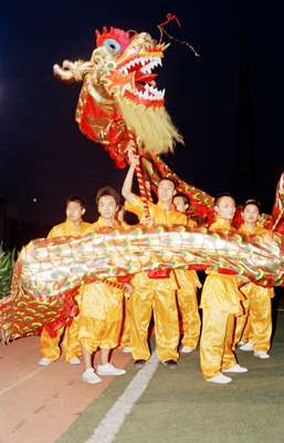 Dragon-dancing at the opening ceremony