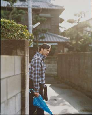 3. Shirt and trousers both by Brooks Brothers, jumper by Sigi at Tomorrowland, tote bag by Blue Blue at Hollywood Ranch Market