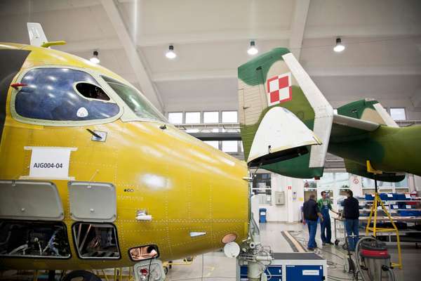 A fixed wing aircraft at PZL Mielec