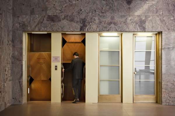 Paternoster lifts in the blue hall