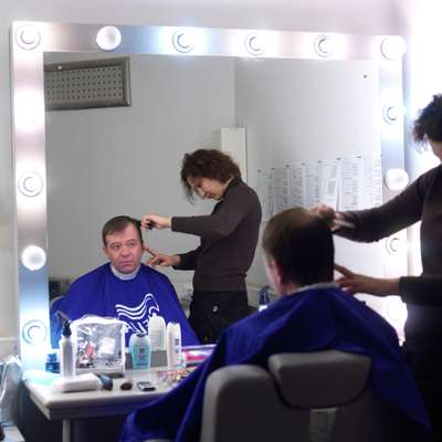 Peter Lavelle in the makeup room