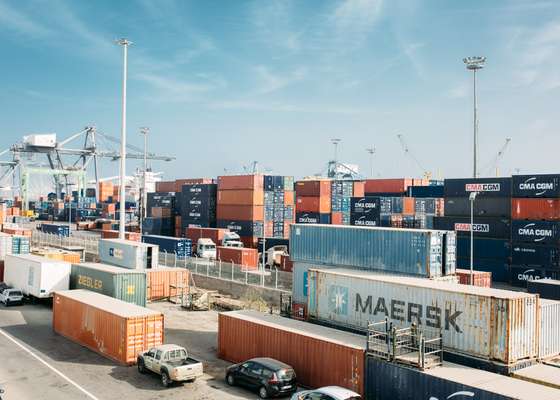 Shipping containers at Casablanca's port