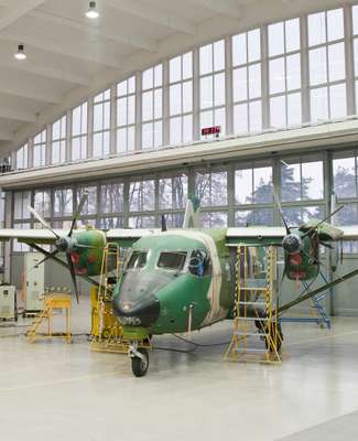 An M28 fixed wing passenger/cargo aircraft at PZL Mielec